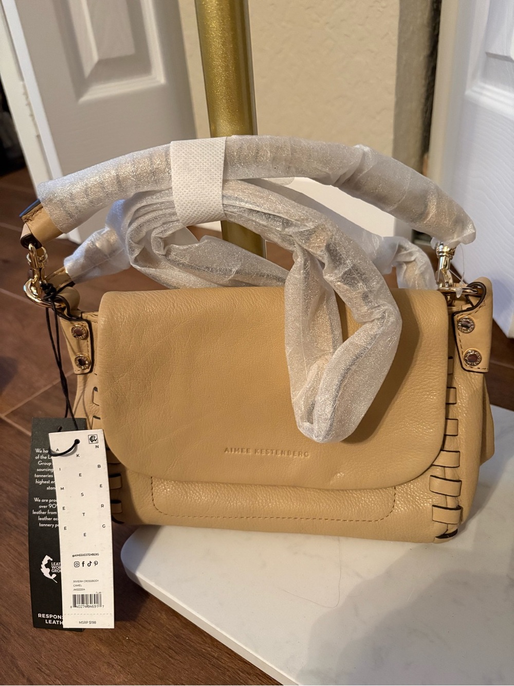 Aimee Kestenberg NWT Crossbody Riviera Caramel Leather Bag
